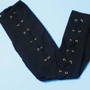 Black Tie Up Skinny Pants